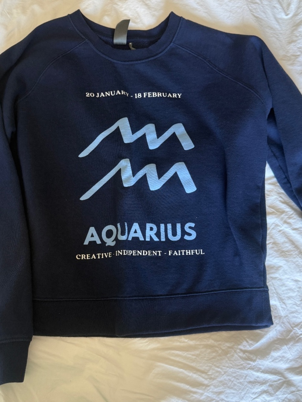 Anthropologie XS Navy Sweatshirt Astrology Aquarius